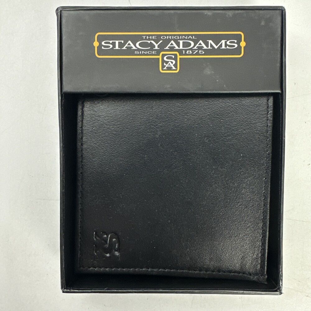 Stacy Adams Black Leather Men's Wallet Bifold